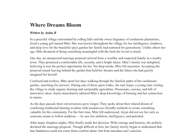 write custom fiction stories for you